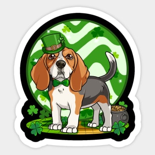 Beagle Leprechaun St Patricks Day Irish Dog Sticker